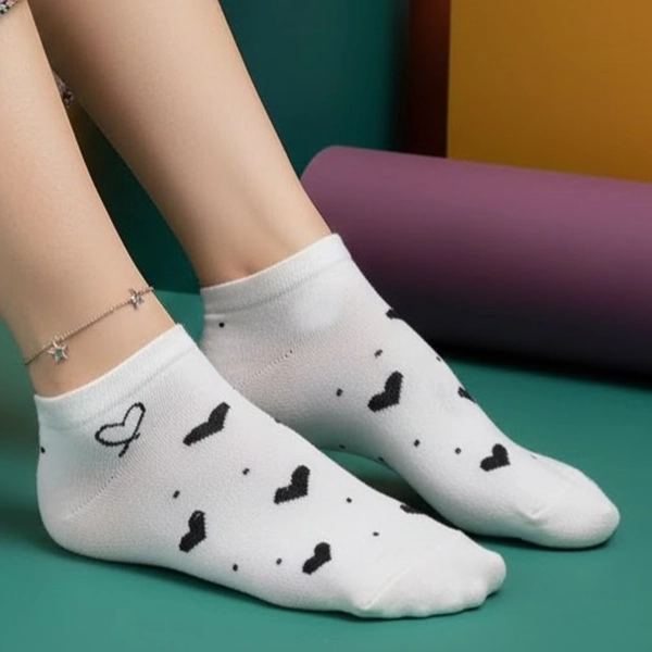 جوراب نیم ساق پنبه ای قلبی 7020 روما